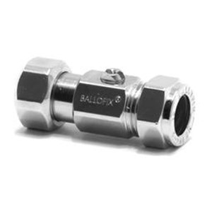Ballofix 15mmx1/2" Straight Service Valve Chrome Plated 3140ZA