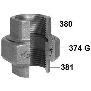 3" Union F/F Black 340-B