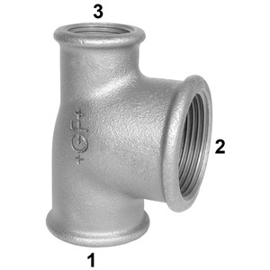 3/4x1/2x1/2" Red Tee Black 130-B