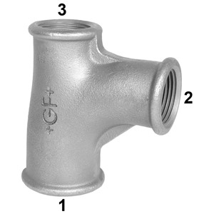 3/4x1/2x1/2" Pitcher Tee Black 131-B